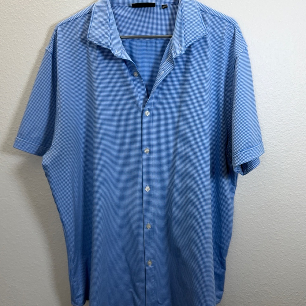 Murano Light Blue Checkered Button Down Shirt - image 1